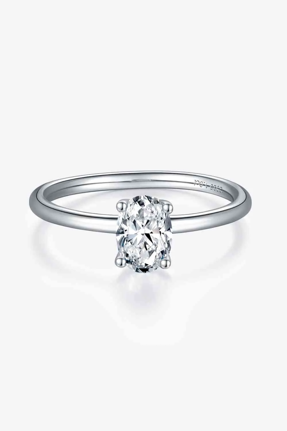 1 Carat Moissanite 925 Sterling Silver Solitaire Ring