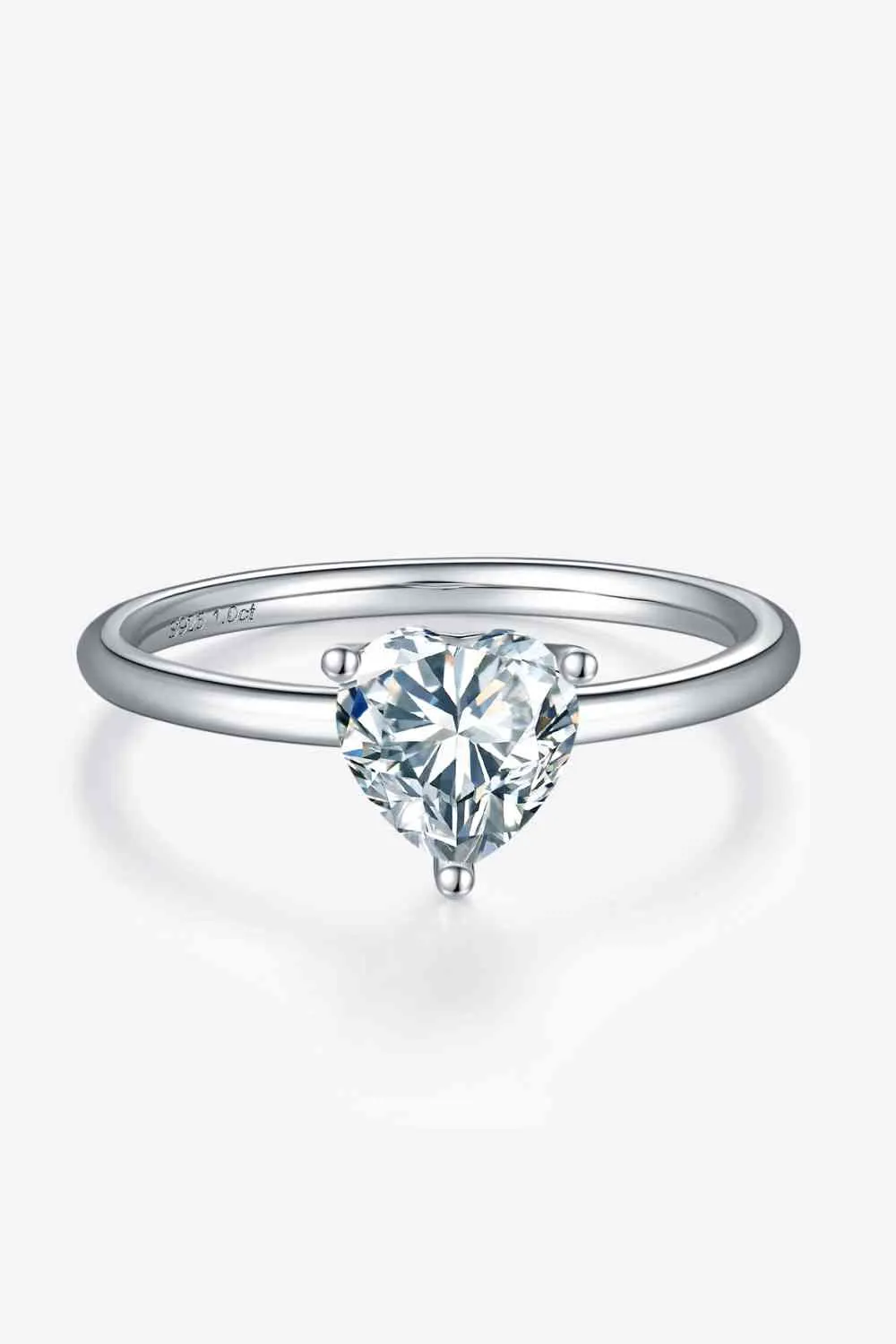 1 Carat Moissanite 925 Sterling Silver Solitaire Ring