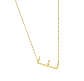 14K SIDEWAYS INITIAL CHOKER