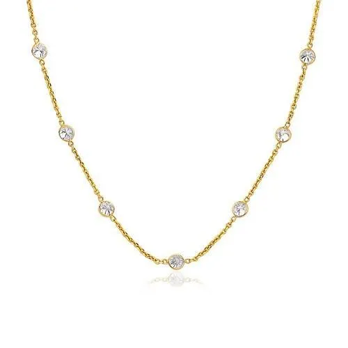 14k Yellow Gold CZ By the Yard Long Links, size 38''