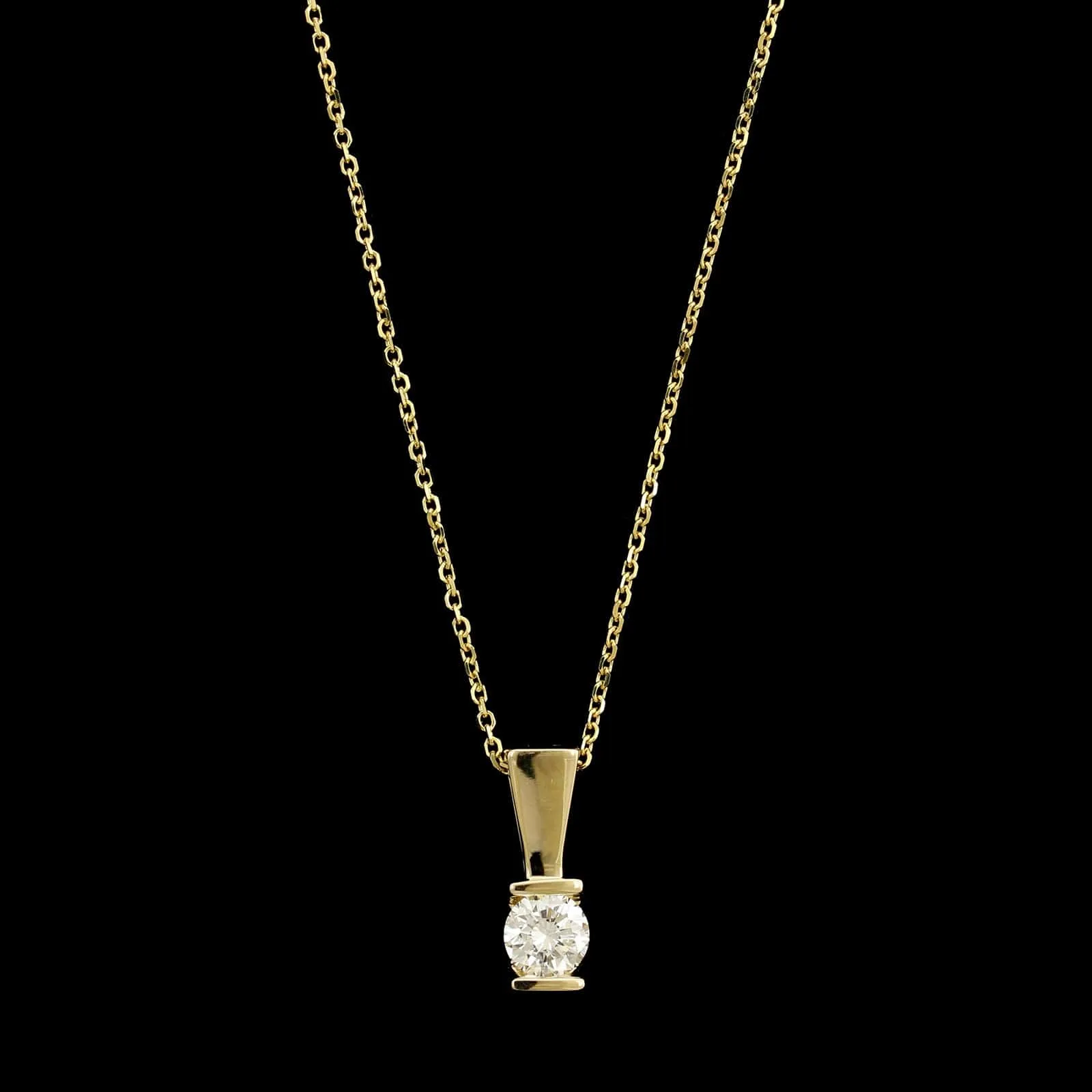 14K Yellow Gold Estate Diamond Pendant Necklace