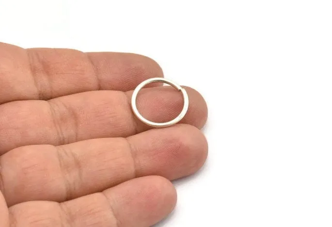 18mm Jump Ring -12 Antique Silver Plated Brass Jump Rings (18x1.5mm) D0233