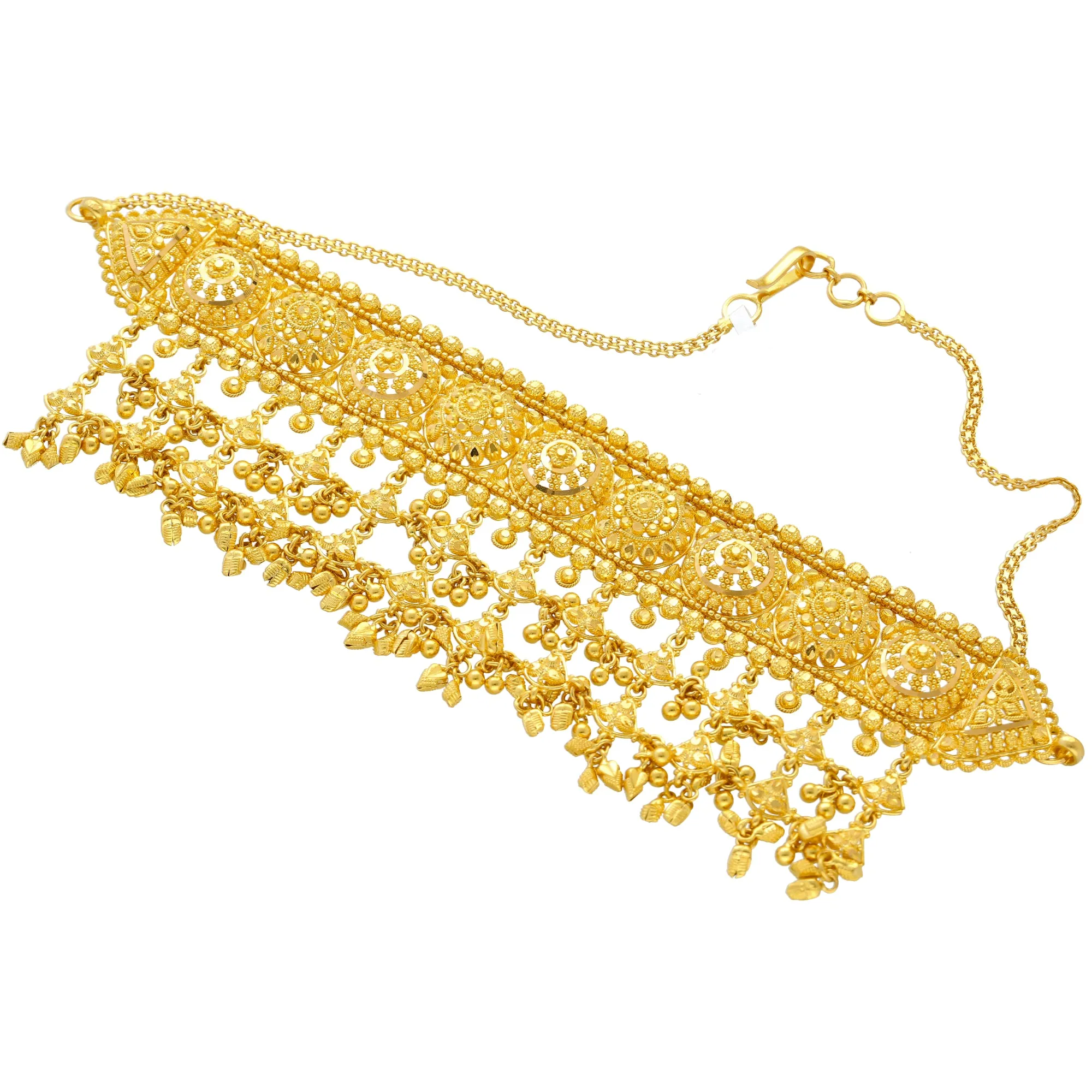 22K Yellow Gold Choker Necklace Set (65.1gm)