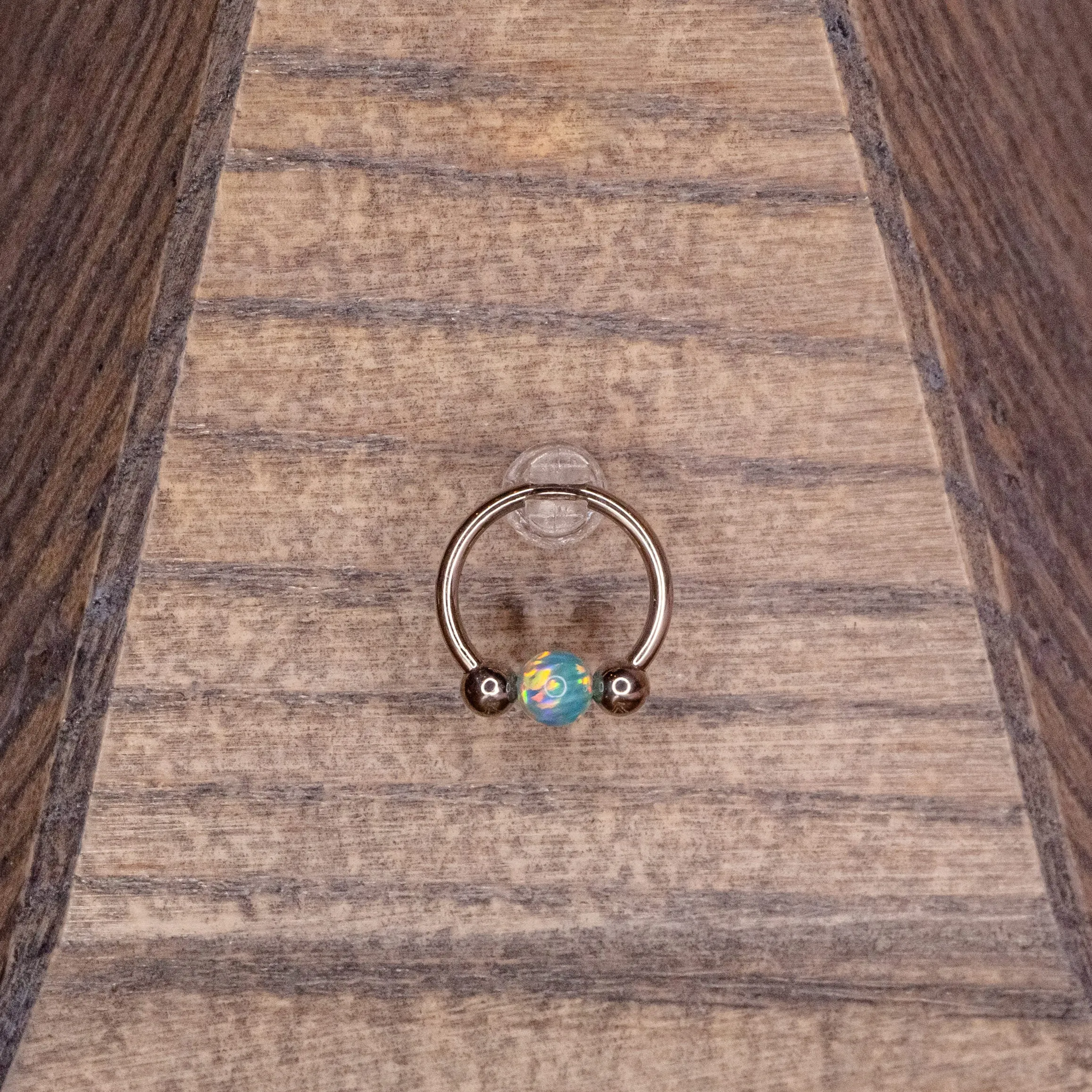 3mm Captive Bead- Teal Opal