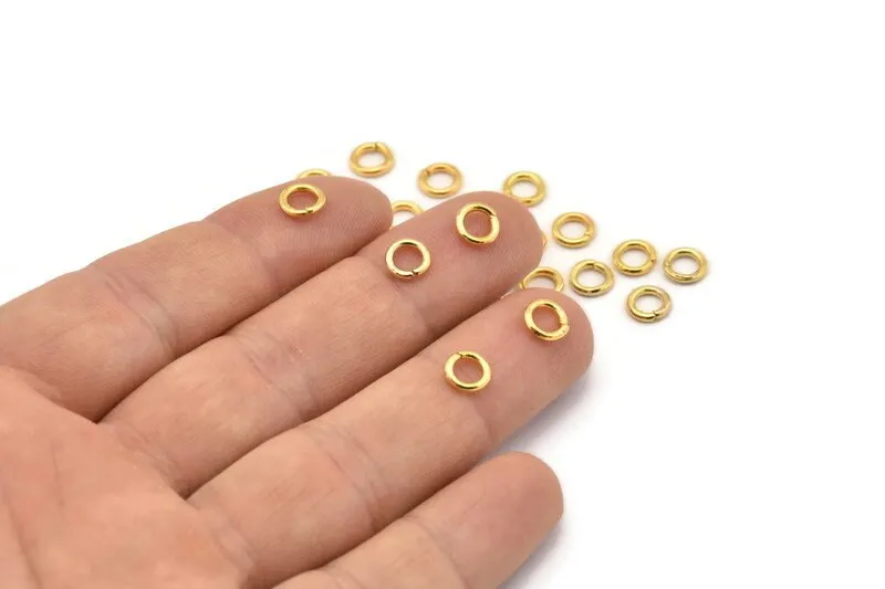 6mm Jump Ring - 250 Golden Brass Jump Rings (6x1.2mm) A0077