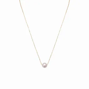 9- 10 mm 18K Golden Solitaire Pearl Necklace