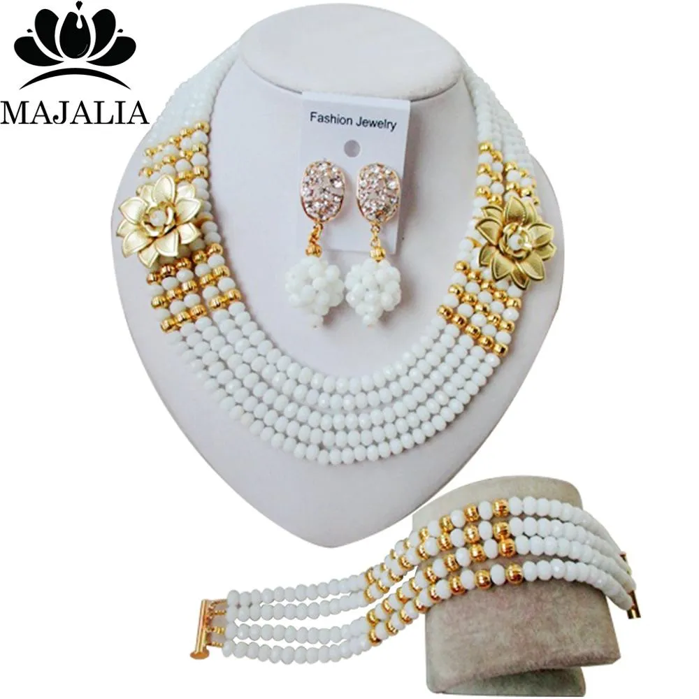 African Wedding Crystal necklace bridal jewellery set