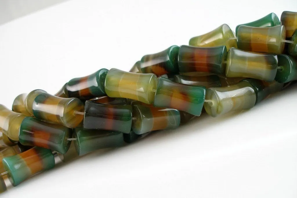 Agate Gemstone Beads, 20mm Bow Tie Gemstone Beads Half Strand 10pcs G81 T027