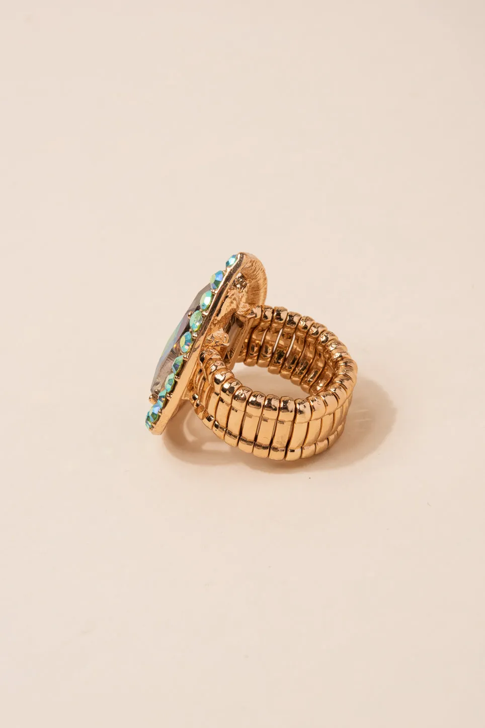 Aliana Teardrop Rhinestone Stretch Ring