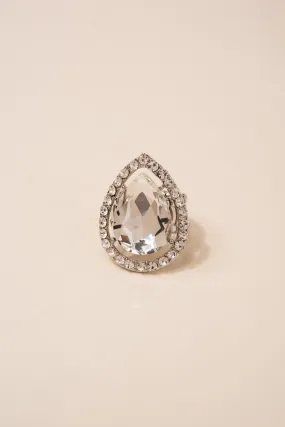 Aliana Teardrop Rhinestone Stretch Ring