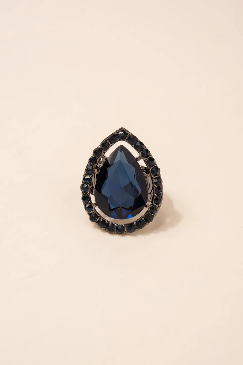 Aliana Teardrop Rhinestone Stretch Ring