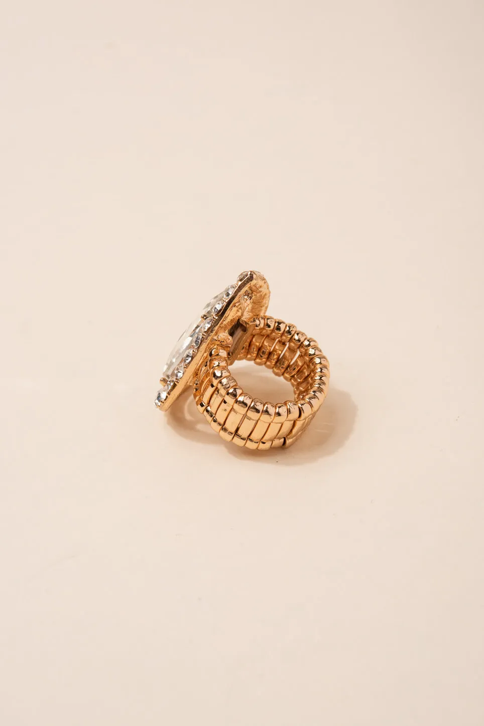 Aliana Teardrop Rhinestone Stretch Ring