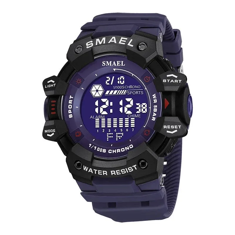 AMSW8050 Men's Simple Watch: Rugged Sport Elegance with LED Digital Precision