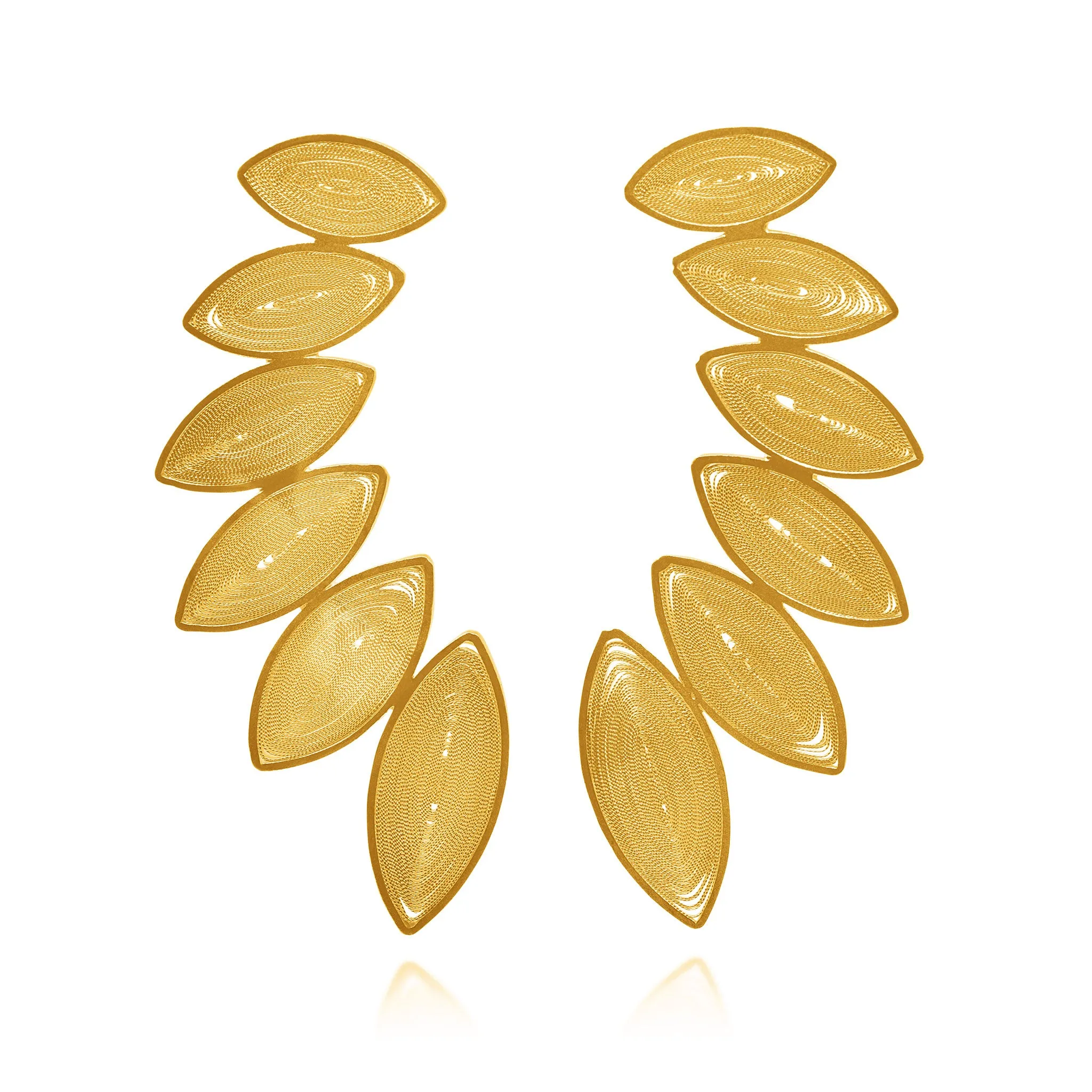 ANGELA GOLD LARGE EARRINGS FILIGREE