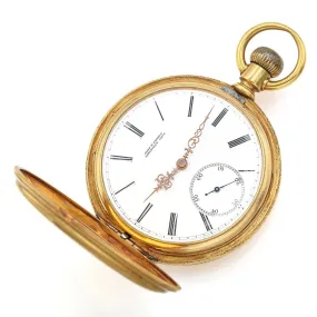 Antique 1880's 18k Gold Patek Philippe Pocket Watch Hunters Case Rare Dial