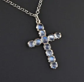 Antique Moonstone Cabochon Cross Necklace ON HOLD