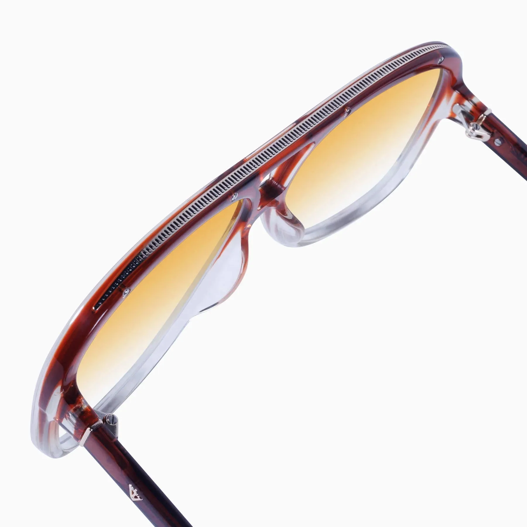 Bang | Sunglasses - Burnt Orange Fade To Crystal w. Gold Metal Trim / Orange Gradient Lens