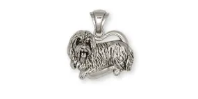 Bearded Collie Pendant Handmade Sterling Silver Dog Jewelry BCL2-P