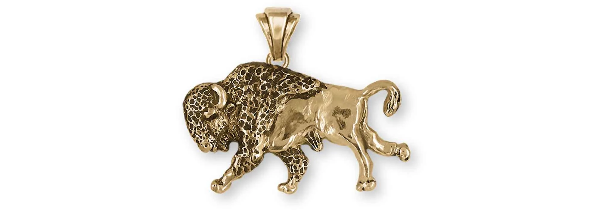 Bison Pendant 14k Gold Vermeil Handmade Buffalo And Bison Jewelry  UBS1-PVM