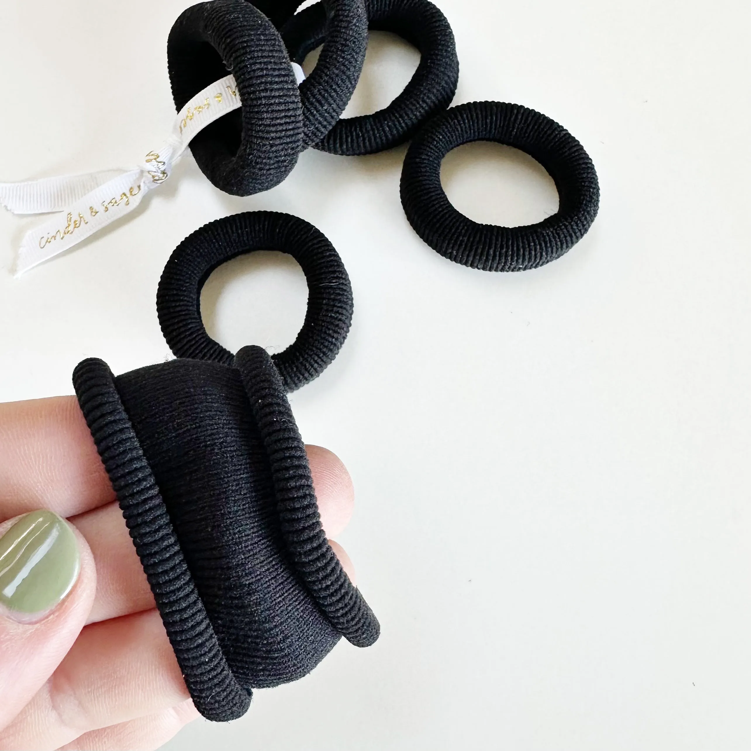 “Blackout” Thick Hair Elastics