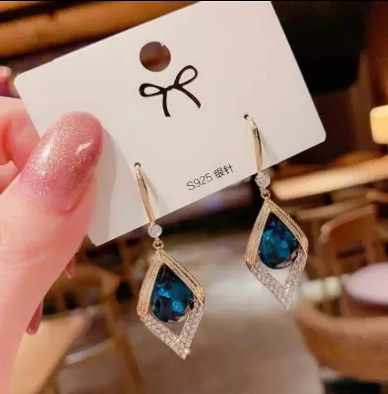 Blue Crystal Earrings