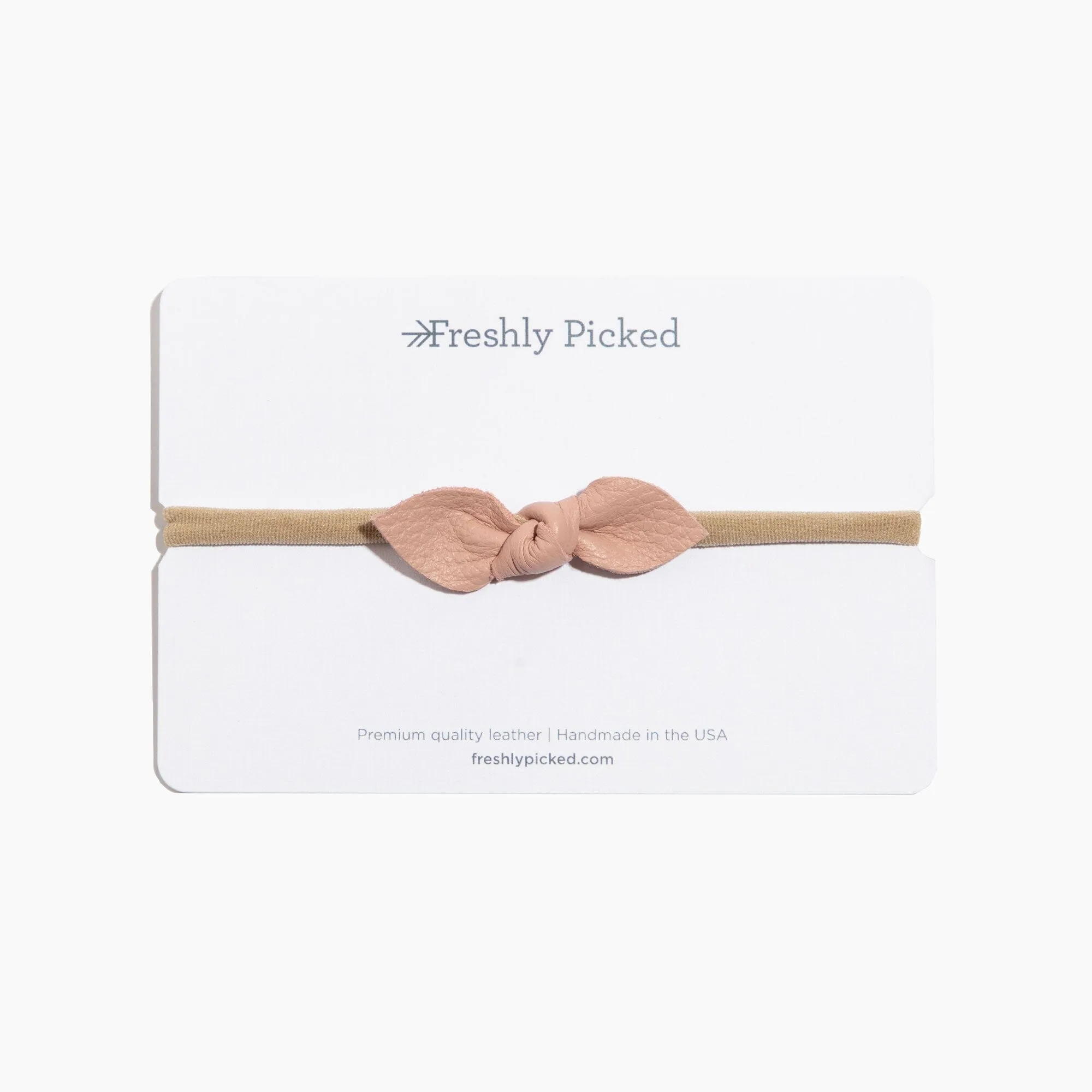 Blush Leather Knotted Bow Headband