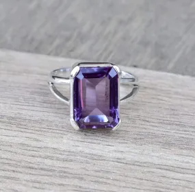 Boho Alexandrite Solid 925 Sterling Silver Ring, Handmade Jewelry, Wedding, Anniversary Gift