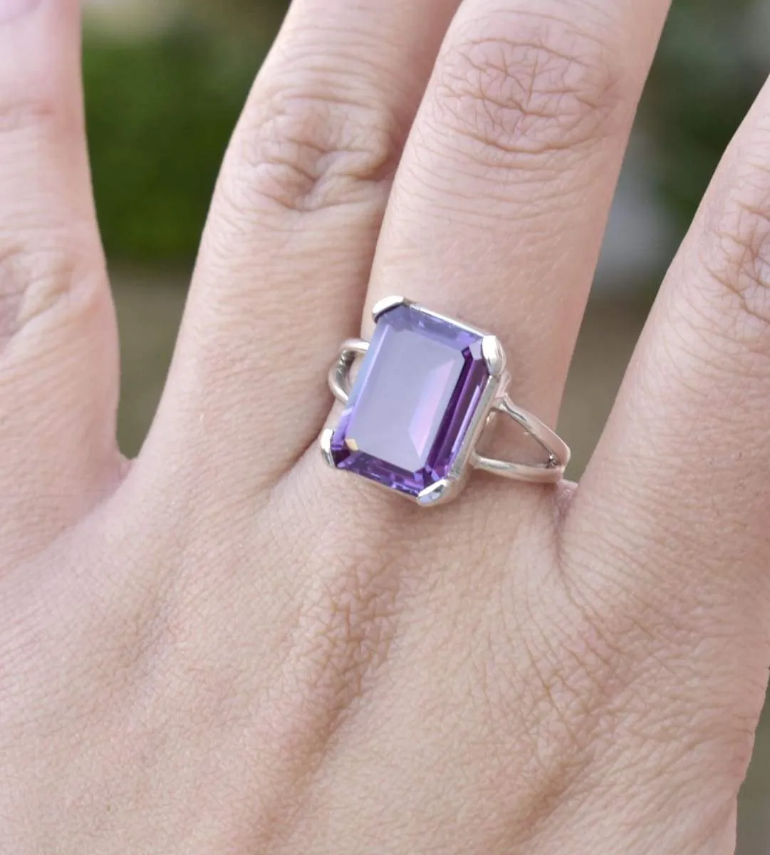 Boho Alexandrite Solid 925 Sterling Silver Ring, Handmade Jewelry, Wedding, Anniversary Gift