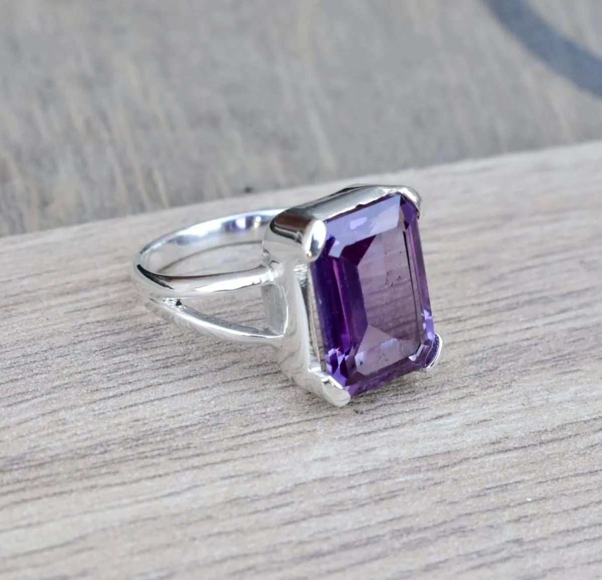 Boho Alexandrite Solid 925 Sterling Silver Ring, Handmade Jewelry, Wedding, Anniversary Gift