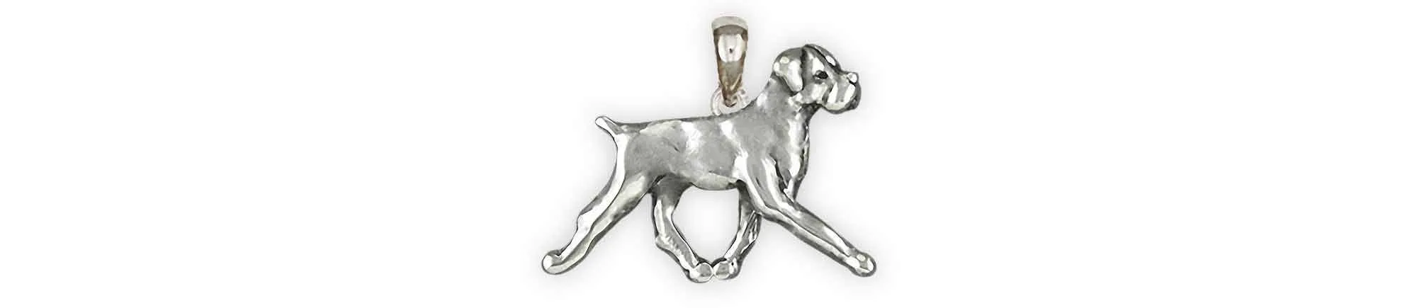 Boxer Jewelry Sterling Silver Handmade Boxer Dog Pendant  BX11-P