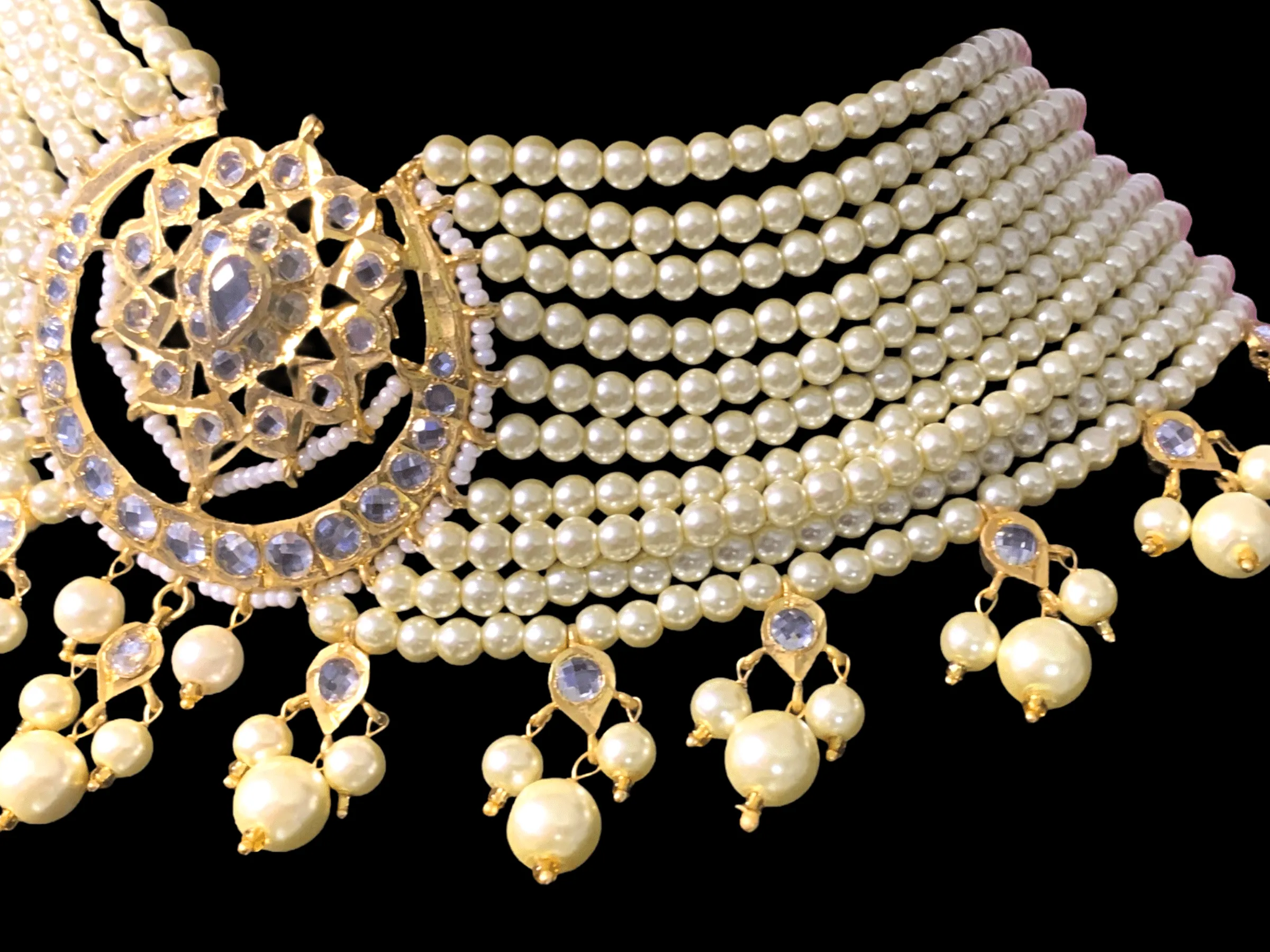 C171  Noor choker set in golden pearls ( SHIPS IN 4 WEEKS )