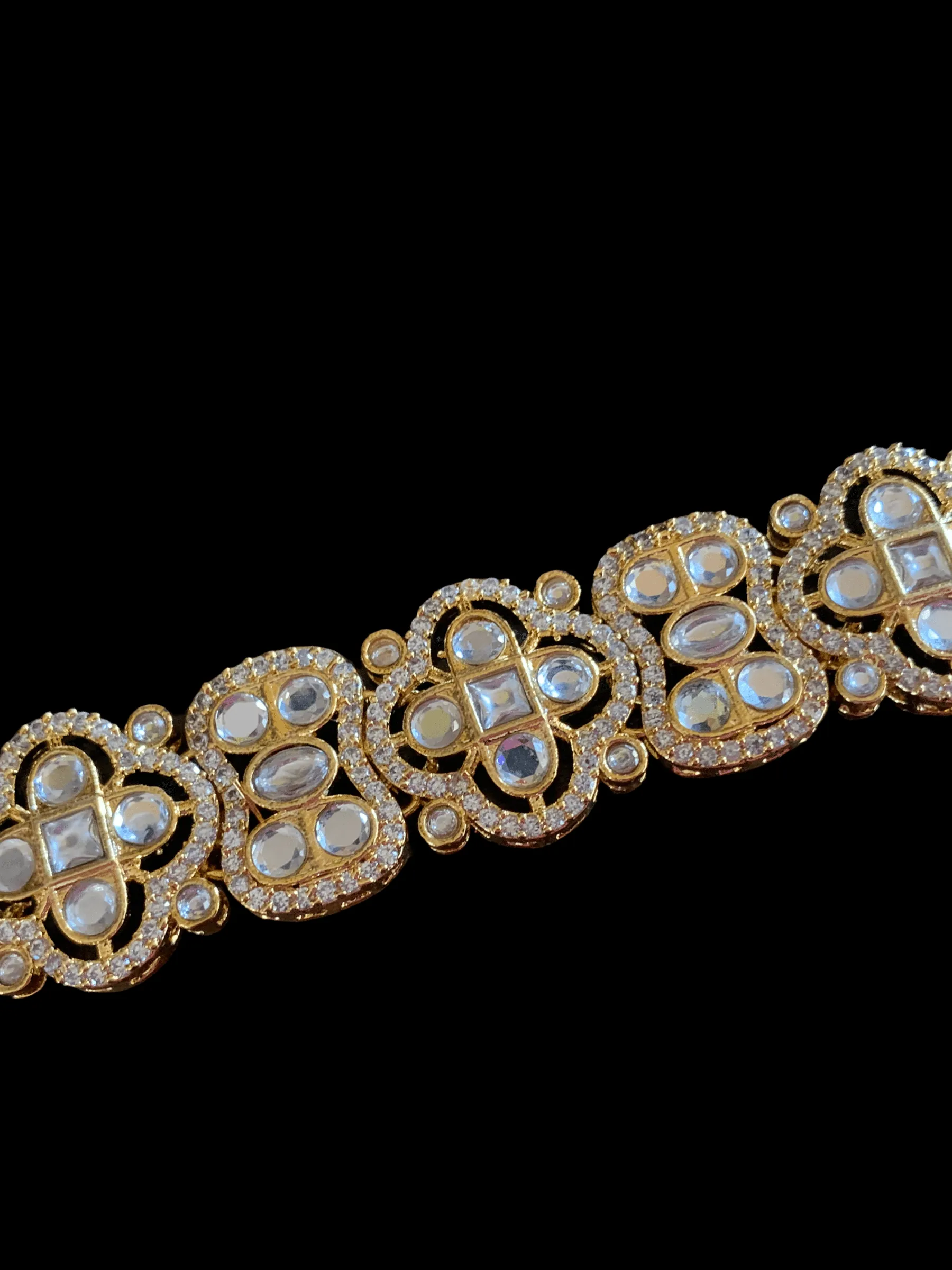 C181 cz polki choker with earrings ( READY TO SHIP)