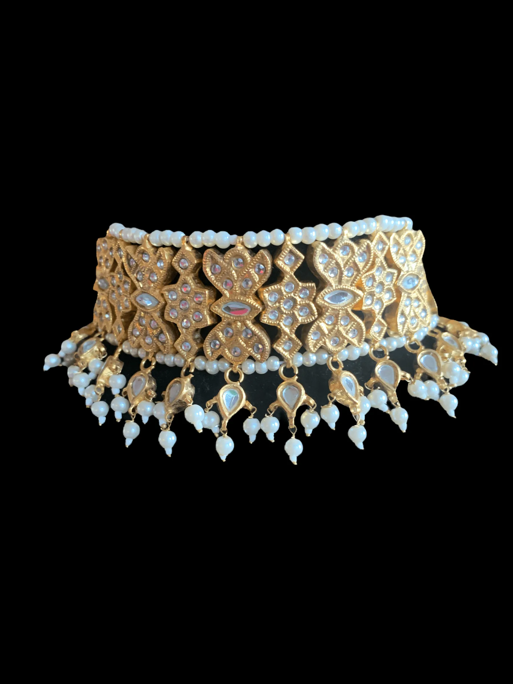 C91 Zehra kundan choker with jhumka   ( SHIPS IN 4 WEEKS  )