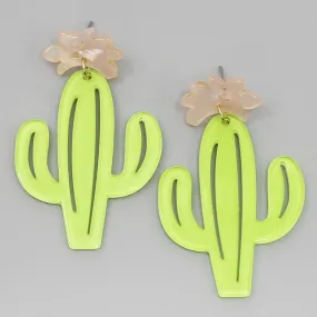 Cactus Acetate Drop Earrings