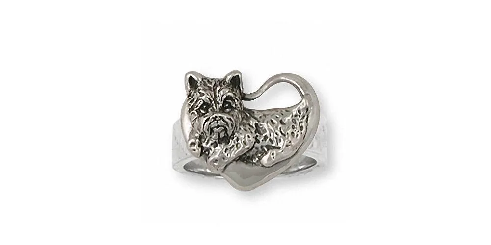 Cairn Terrier Ring Jewelry Sterling Silver Handmade Dog Ring CR9-R