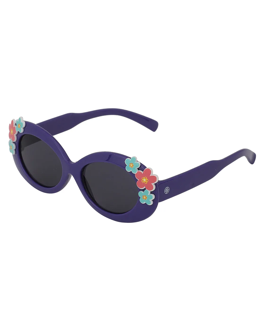 Carlton London Black Lens & Blue Oval Sunglasses For Girl