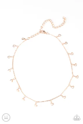 Charismatically Cupid - Rose Gold Choker Necklace