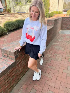 Cherry and Bow Grey Sweatshirt