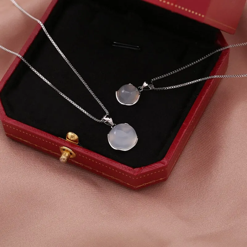 Choker Clavicle Moonstone Pendant Necklace