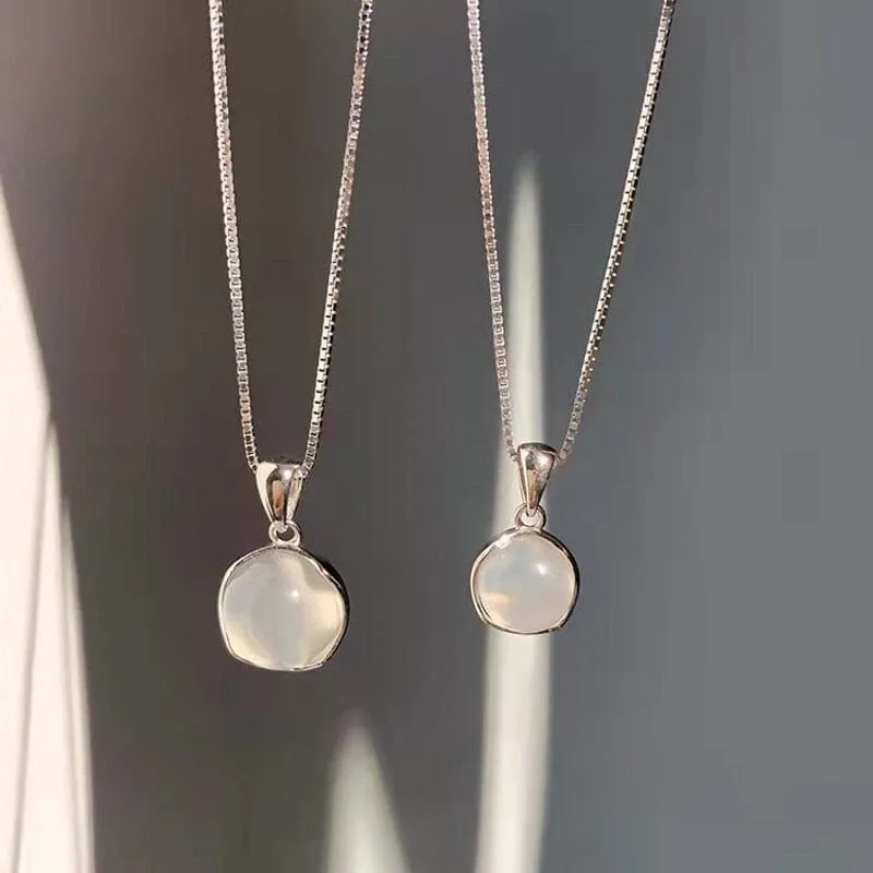 Choker Clavicle Moonstone Pendant Necklace