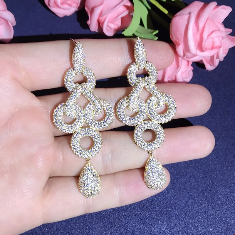 Clear CZ Micro Pave Setting Bowknot AAA  Cubic Zirconia Earrings