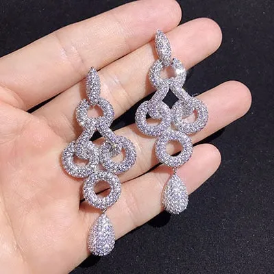 Clear CZ Micro Pave Setting Bowknot AAA  Cubic Zirconia Earrings