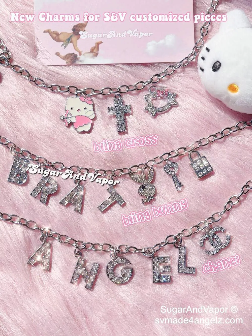 Custom Name Rhinestone Letters Choker Necklace