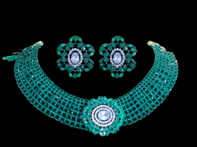 Cz necklace set - green ( READY TO SHIP)