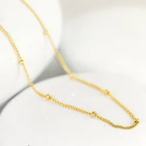 Dainty Beaded Satellite Necklace in Gold Fill