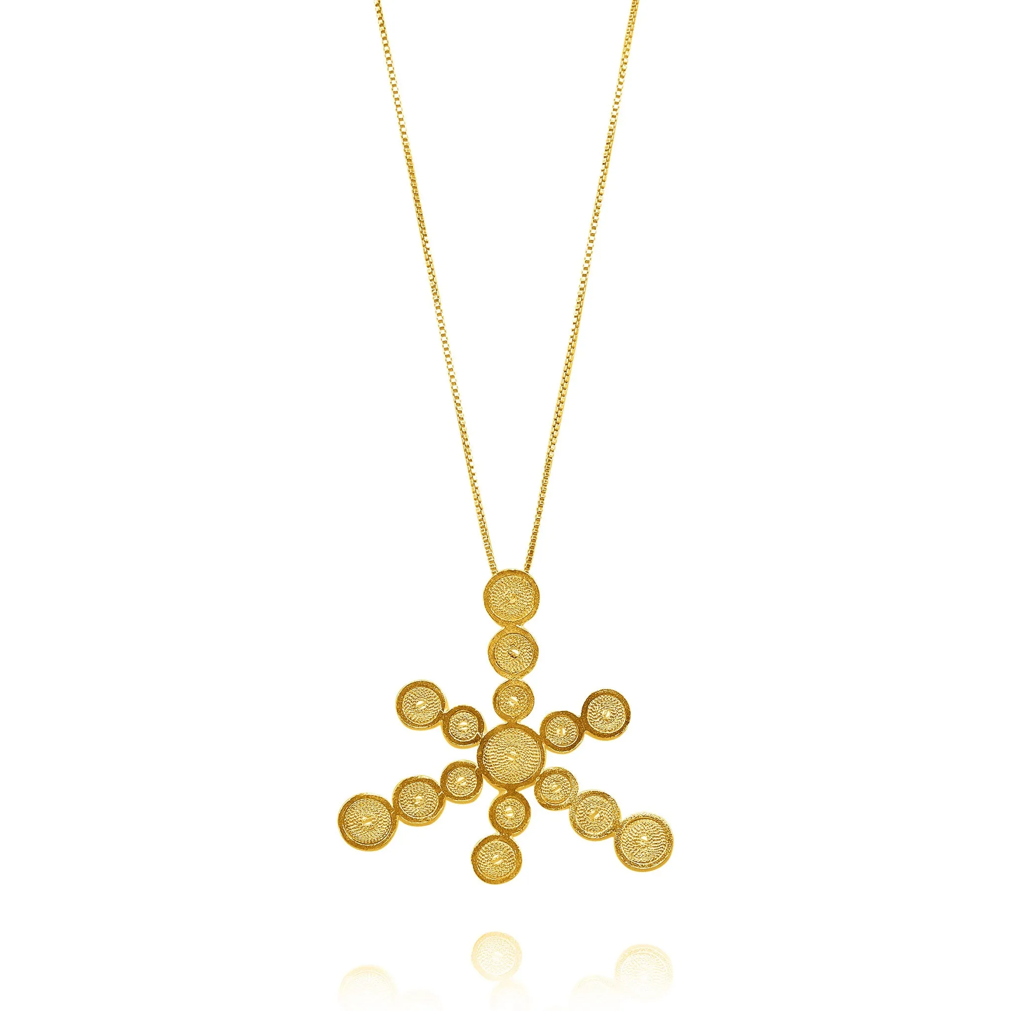 DAKOTA GOLD STAR PENDANT NECKLACE FILIGREE