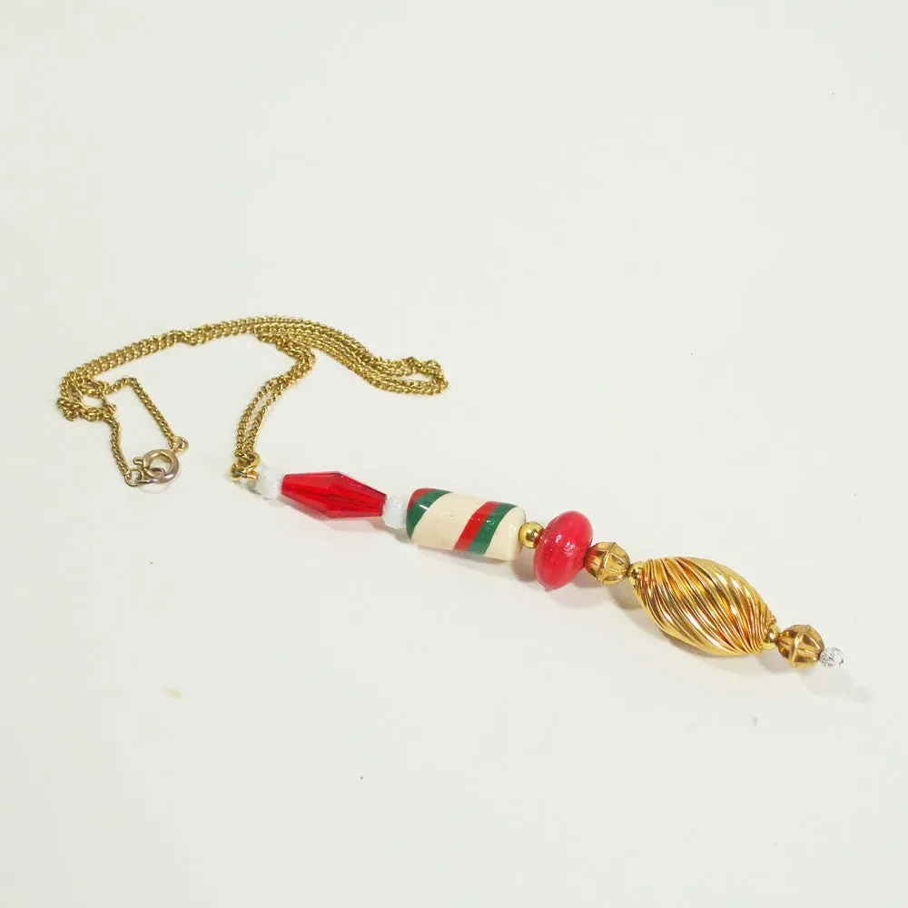 Dana, Christmas, Striped Candy Cane Pendant, Necklace