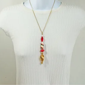 Dana, Christmas, Striped Candy Cane Pendant, Necklace