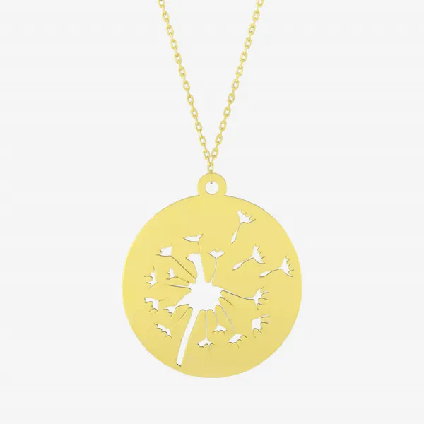 Dandelion Necklace | 14K Solid Gold