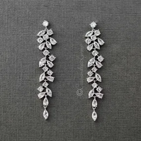 Delicate Multi Shape CZ Dangle Wedding Earrings